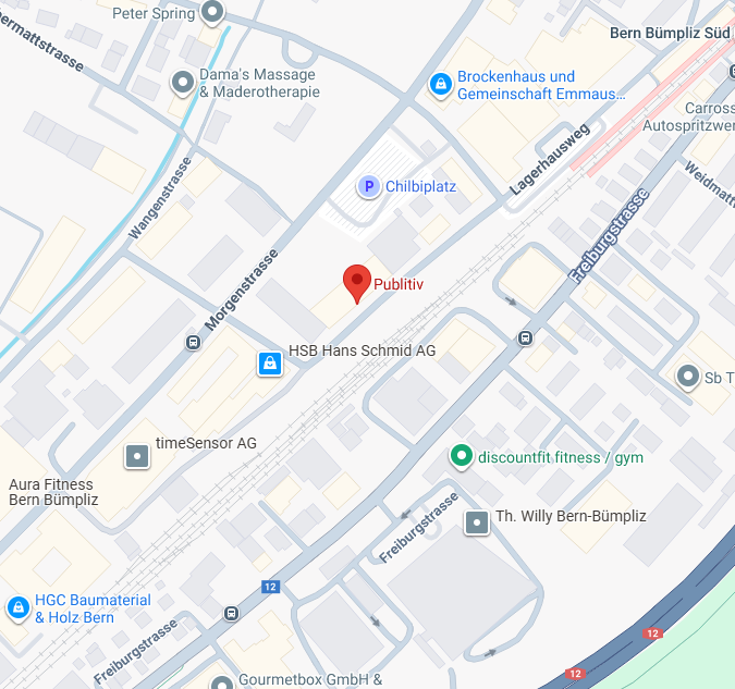 Standort der Publitiv GmbH am Lagerhausweg 30 in Bern
